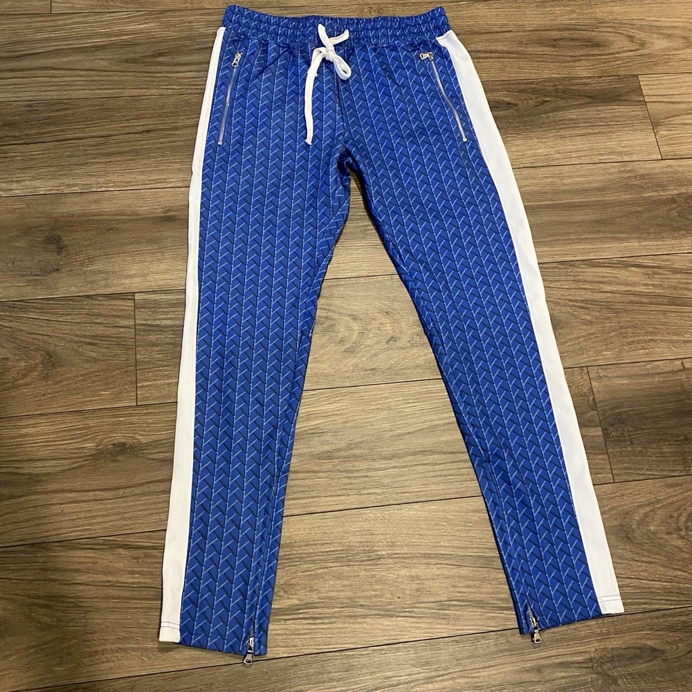 Karter Collection NWT Track Pants Large Blue Logo Print Running